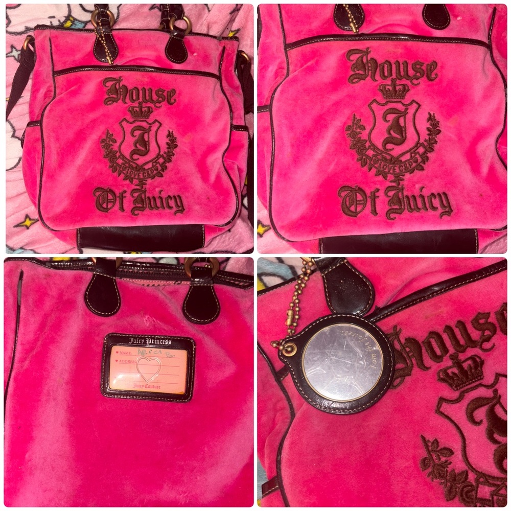 Vintage Y2K pink juicy couture velour bag house of juicy